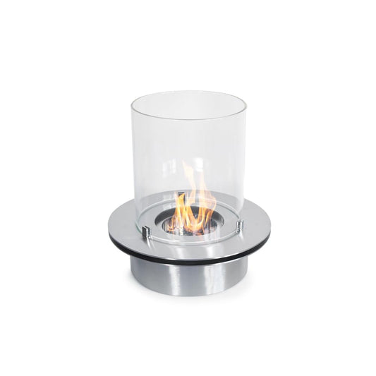 Divina Fire Bruciatore Tondo con Vetro per Camino a bioetanolo biocamino Inox 3 lt d.35
