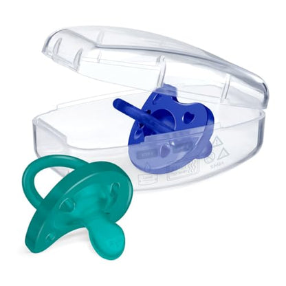 PhysioForma Ciuccio in Silicone 16 - 36 Mesi, Set di Gommotti Morbidi e Delicati, Supportano la Respirazione Fisiologica e Favoriscono il Corretto Sviluppo della Bocca, Azzurro