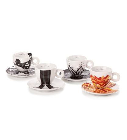 illy 25153 Art Collection, Collezione Genesi 4 Tazze da Cappuccino Numerate e Firmate Monica Bonvicini e Shirin Neshat