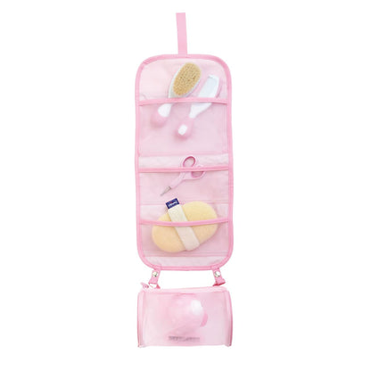 Chicco My First Beauty Set 5in1, Igiene Neonato, Prodotti Bagnetto, con Pettine, Spazzola, Frobicine per Unghie, Termometro da Bagno e Spugna, Accessori 0 Mesi, Rosa