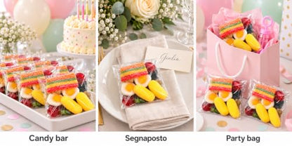 Haribo Caramelle Gommose Assortite 18 bustine da 50g. | Bustina Trasparente, Gusto Frutta Mista, Feste ed Eventi