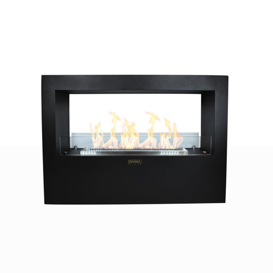 Divina Fire Camino a bioetanolo da Terra per Interno Esterno Giotto S Nero 100x30x70