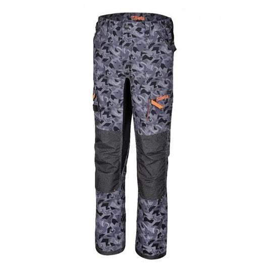 BETA 7818CM Pantaloni da Lavoro Elasticizzati 260 Grammi Work Canvas Camouflage Uomo Multitasche | Resistenti ed Effetto Mimetica (M)