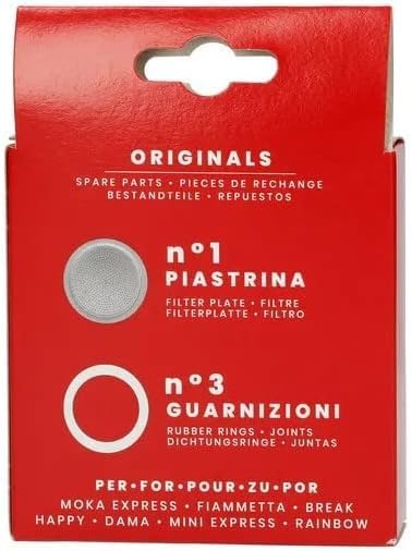 Bialetti Set di 3 Confezioni di Guarnizioni Moka Express di Alluminio | Ricambi Originali Adatti a Moka Break, Fiammetta, Mini Express, Rainbow | Scegli il formato