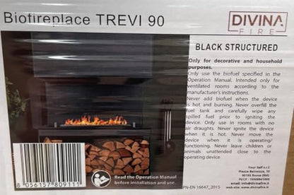 Divina Fire Camino a bioetanolo da Incasso Trifacciale biocamino a 3 Lati Aperti 90x45 Trevi 90
