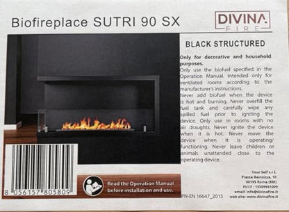 Divina Fire Camino a bioetanolo da Incasso ad Angolo biocamino angolare 90x45 SUTRI 90 SX