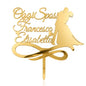 Cake Topper Personalizzato Oggi Sposi in Plexiglass Specchiato,16x16 cm | Targhetta per Torta nuziale con nome degli Sposi Personalizzabile (Oro Specchiato)