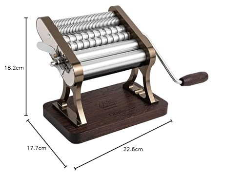 Marcato OT21-150-CHS Macchina per la pasta, Alluminio e Legno, Champagne