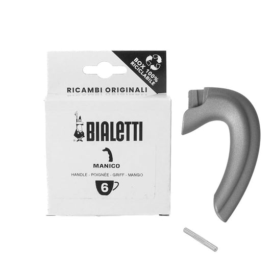 Bialetti Ricambi per Moka Induction 6 Tazze 1 Manico Soft Touch, Antiscottatura con Perno in Acciaio