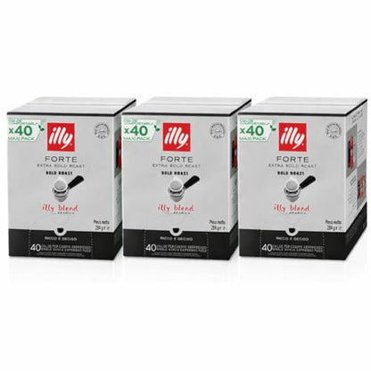 Illy Caffè 120 Cialde ESE, 100% Arabica, Tostatura Forte, 3 Confezioni da 40 Cialde