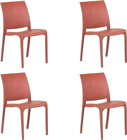 Sedia in Resina impilabile Made in Italy Design per Interno Esterno Sofia Rossa 4 pz