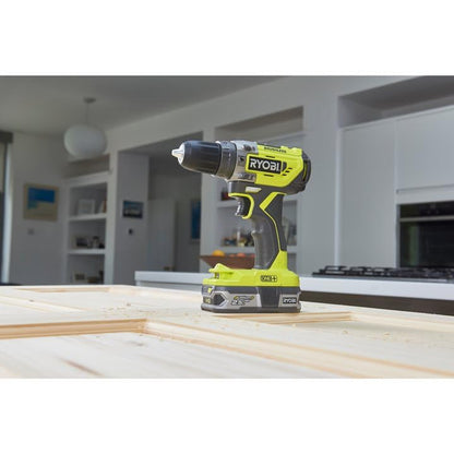 Ryobi R18PD5-220S Trapano Avvitatore a Percussione Brushless 18V, 2 batterie da 2.0ah, Mandrino da 13mm, Arriva Fino a 50 Nm di Coppia, con Luce LED Inclusa, Indicato per Forare e Avvitare