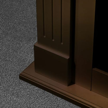 Cornice per camino rivestimento in legno L110xP36xH100 Cambridge Noce