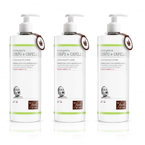 Fiocchi di Riso Detergente Corpo e Capelli Talco, 750ml, Formula Delicata, per Neonati, Rispetta Cute e Cuoio Capelluto Sensibili