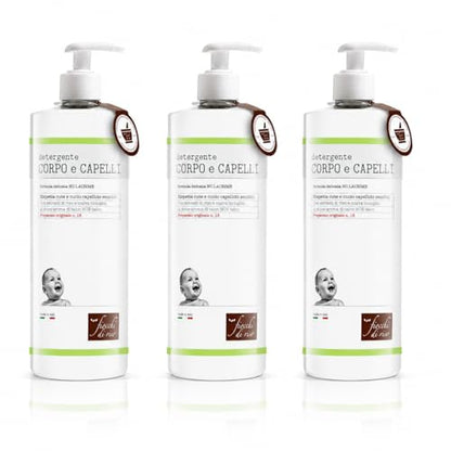 Fiocchi di Riso Detergente Corpo e Capelli Talco, 750ml, Formula Delicata, per Neonati, Rispetta Cute e Cuoio Capelluto Sensibili
