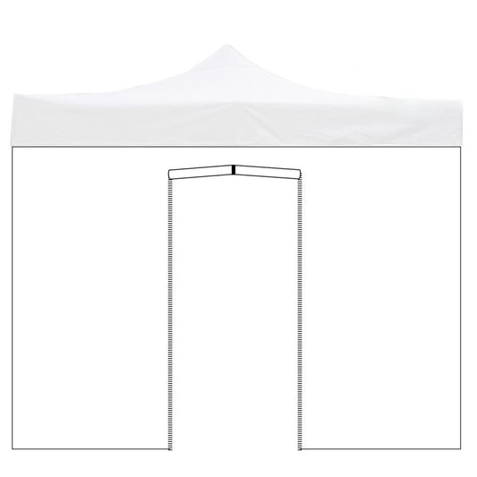 Telo laterale 3x2m bianco impermeabile con porta avvolgibile per gazebo richiudibile MARKET-PRO