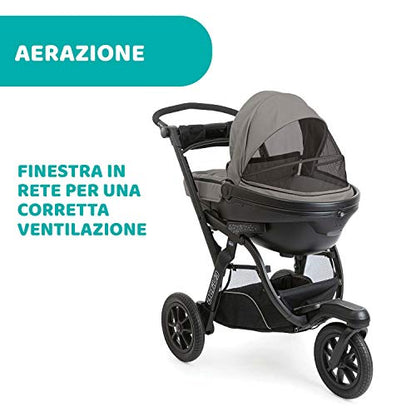 Chicco Trio Activ3 Passeggino Trio 3In1 Sistema Modulare Con Car Kit, Passeggino 3 Ruote, Navicella Neonato E Seggiolino Auto Gruppo 0+, Con Chiusura Pieghevole, Beige, ‎113 x 121.5 x 64 cm, 23.2 Kg