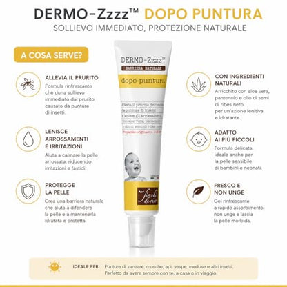 Fiocchi di Riso Dermo-Zzzz Dopo Puntura, Lenitivo Calmante, Aloe Vera e Pantenolo, Allevia il Prurito da Punture di Insetti, 14ml