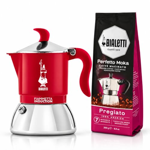 Bialetti Fiammetta Induction Moka 2 Tazze Rossa Candy Land