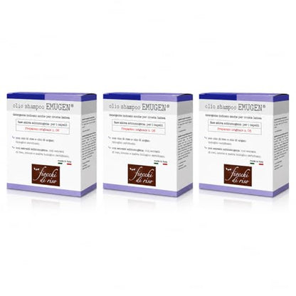 Fiocchi di Riso Olio Shampoo EMUGEN, 45ml, per Neonati, Crosta Lattea, Delicato sul Cuoio Capelluto, Senza Sostanze Chimiche