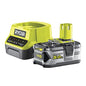 Ryobi RC18120-150 Kit Ryobi con Caricabatterie e 1 Batteria da5.0Ah al Litio 18V ONE+, con 4 Indicatori di Stato di Carica, Grande Autonomia