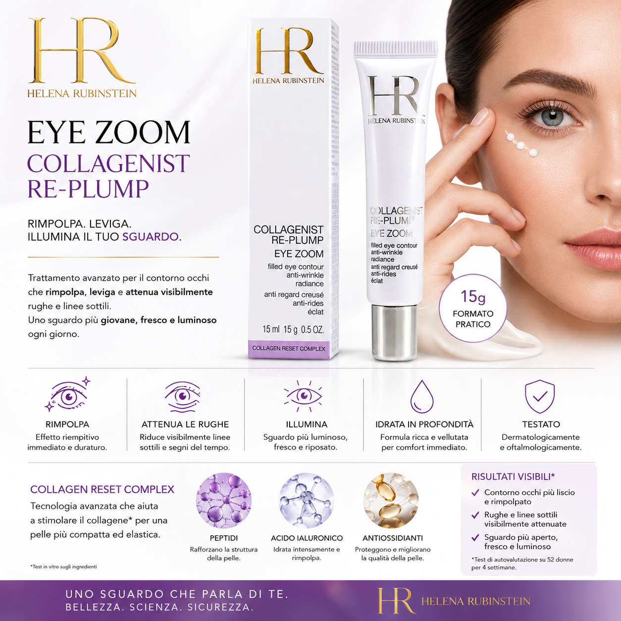 Helena Rubinstein Eye Zoom Collagenist Re Plump Occhi 15g - Rimpolpa Contorno Occhi Attenua Rughe