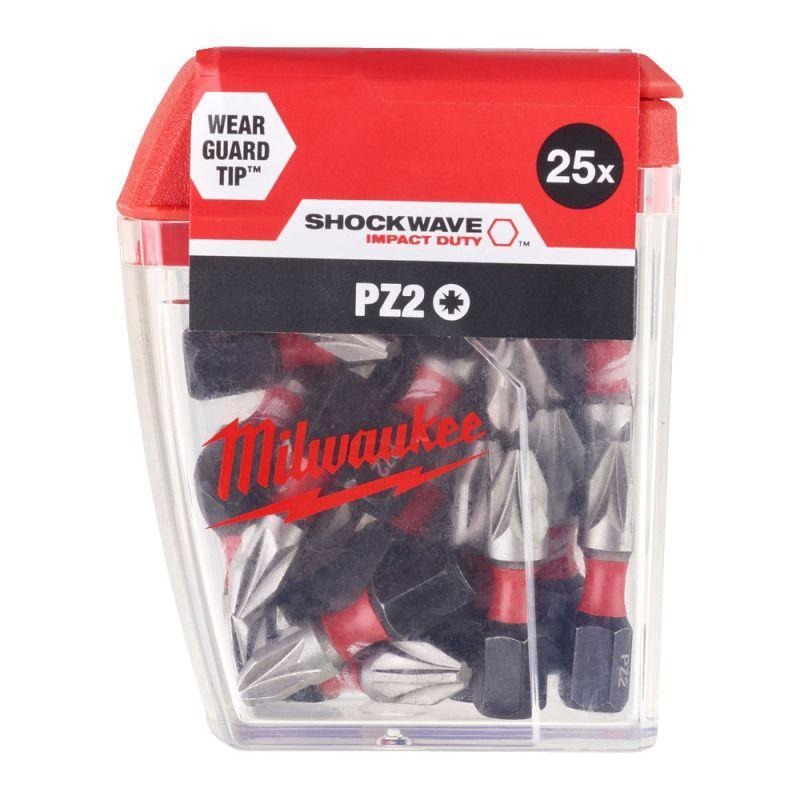 Milwaukee Drill Bit Set, PZ Bit 2 x 25 mm, Set of 25 pieces