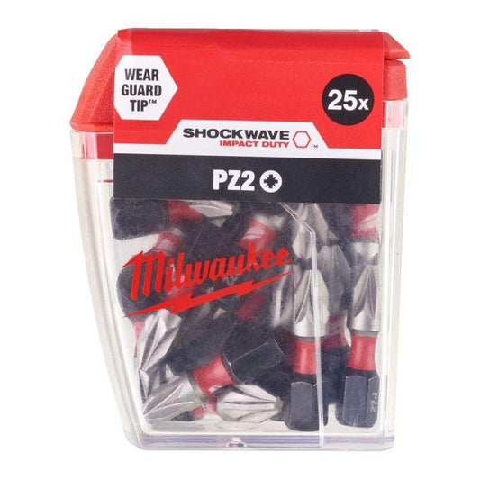 Milwaukee Drill Bit Set, PZ Bit 2 x 25 mm, Set of 25 pieces