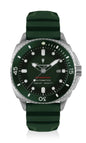 Generico FU248 Orologio da Polso Fumagazzi - Pagherai Verde Acciaio, ø 46 mm, Cinturino Morbido Silicone, Movimento Automatico, Water Resistant 1000 m