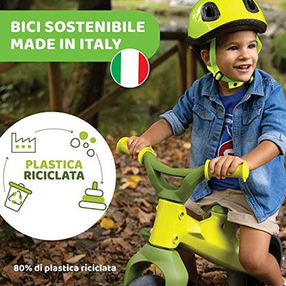 Chicco Balance Bike Eco+, Bici Bambini da 18 mesi a 3 anni (Fino a 25 kg), Bicicletta Senza Pedali per l'Equilibrio, Manubrio e Sellino Ergonomici, Ruote Antiforatura, 80% Plastica Riciclata