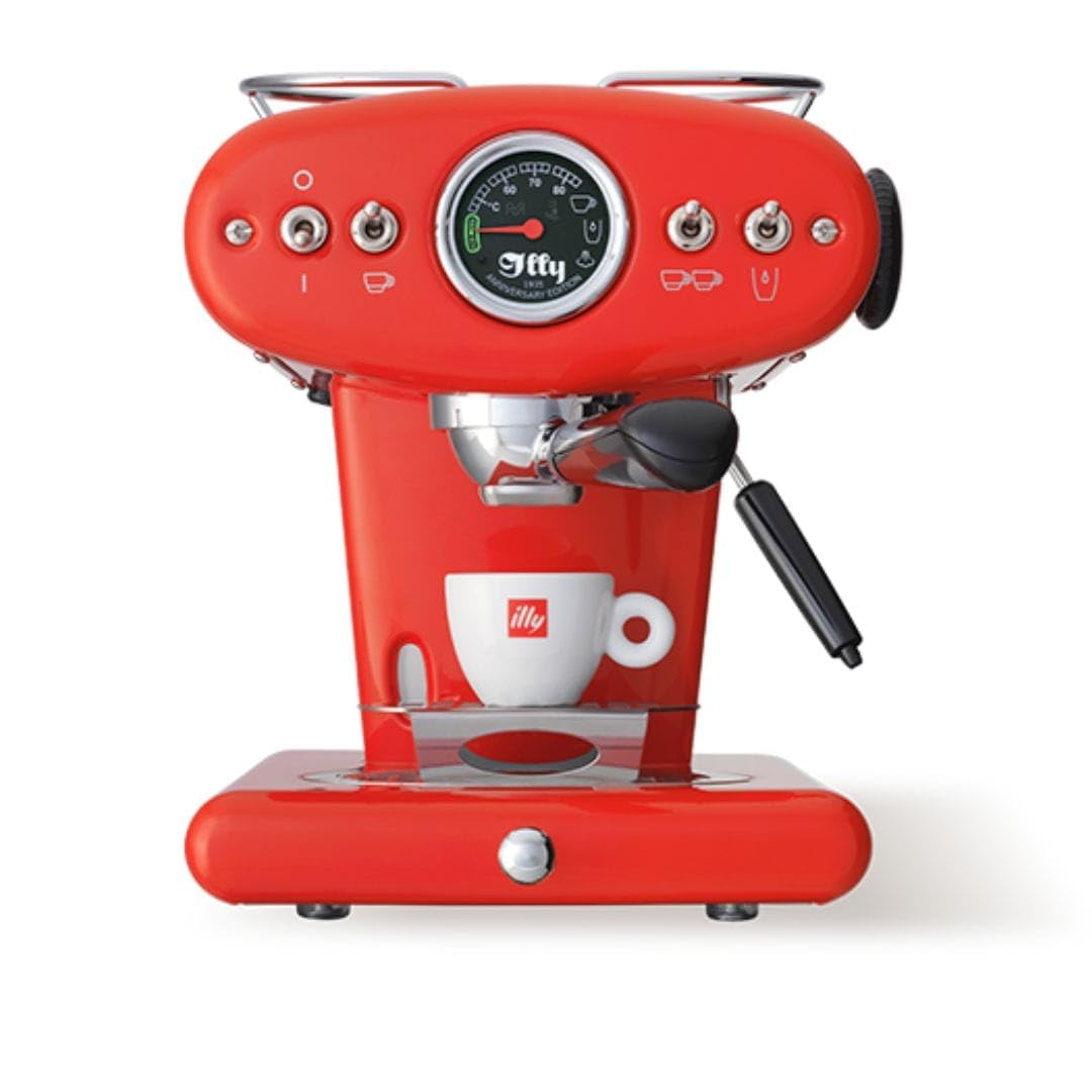60457 ILLY X1 Anniversary ESE & Ground, Macchina da caffe a Cialde e Caffè Macinato - Rosso
