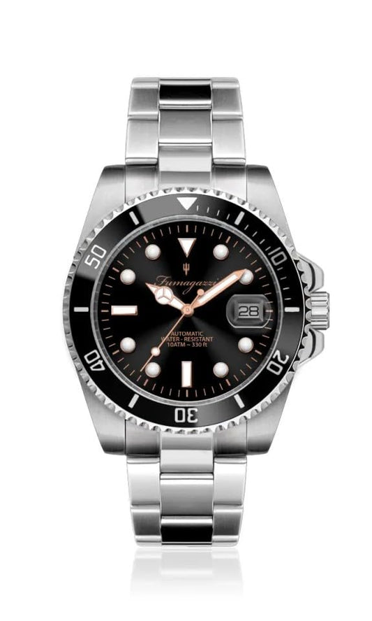 Generico FU151 Orologio da Polso Fumagazzi - Cor saro Automatico, ø 40 mm, Cinturino Acciaio Solido Lucido, Movimento Automatico, Water Resistant 10 atm