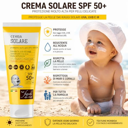 Fiocchi di Riso Crema Solare SPF 50+ con Ceramidi, 100ml