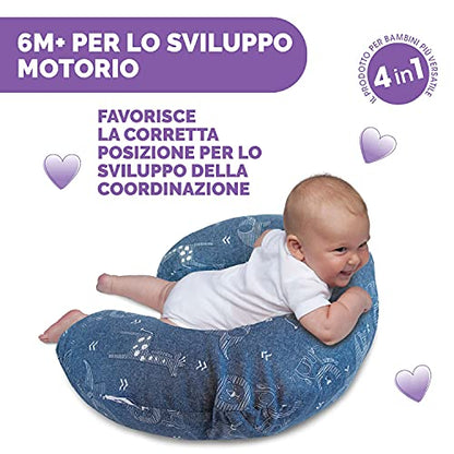 Chicco Boppy Supporto Allattamento anche conosciuto come cuscino per Neonati 0+ Mesi, Forma Ergonomica con Mamma e Bambino, Neonato al Seno col Biberon