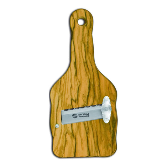 Sanelli Ambrogio Ulivo, Ambrogio Sanelli-Truffle Slicer in Wooden Handle, Ergonomic and Non-slip. Quality regulator for precise cutting. Wavy blade, 23.0x9.0x2.5 cm