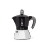 Bialetti Caffettiera Moka Induction, 6 Tazze (280 ml), Adatta a Tutti i piani cottura, Design Elegante, Nero