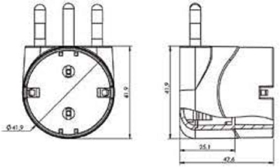 ROSI Adattatore Presa Schuko, Spina Italiano (L) 90° Salvaspazio, Plastica, Certificato CE, Confezione da 2 Pezzi, Bianco o Nero