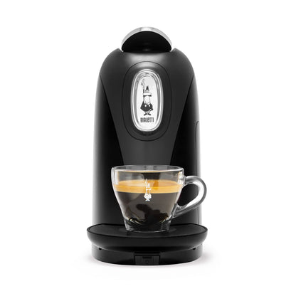 Bialetti Mignon, Macchina Caffè Espresso Incluse 32 Capsule, Funziona esclusivamente con Capsule Bialetti, Nero