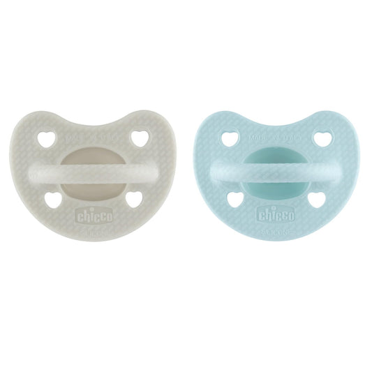 PhysioForma Gommotto Luxe, Silicone Pacifier 6 - 16 Months, Set of Soft and Delicate Rubbers, Support Physiological Breathing and Promote Correct Mouth Development, 2 Pieces, Baby