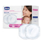 Chicco Coppette Assorbilatte con Antibatterico, Igieniche e Super Assorbenti, Dischetti Usa e Getta per Allattamento, Invisibili sotto i Vestiti, Con Striscia Adesiva, 60 Coppette, Bianco