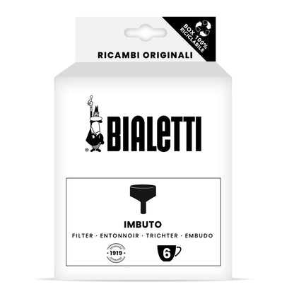 Bialetti Ricambi, Include 1 Filtro a Imbuto, Compatibile con Moka Induction Bialetti 6 tazze