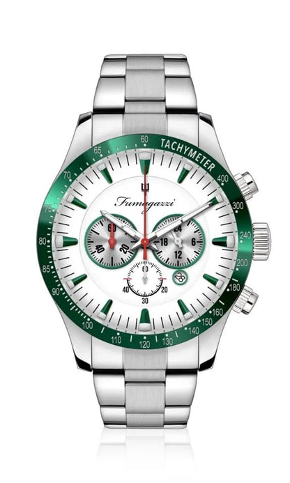 Generico FU185 Orologio da Polso Fumagazzi - Velocs Drago, ø 45 mm, Cinturino Acciaio Lucido, Movimento Cronografo al Quarzo, Water Resistant 5 atm