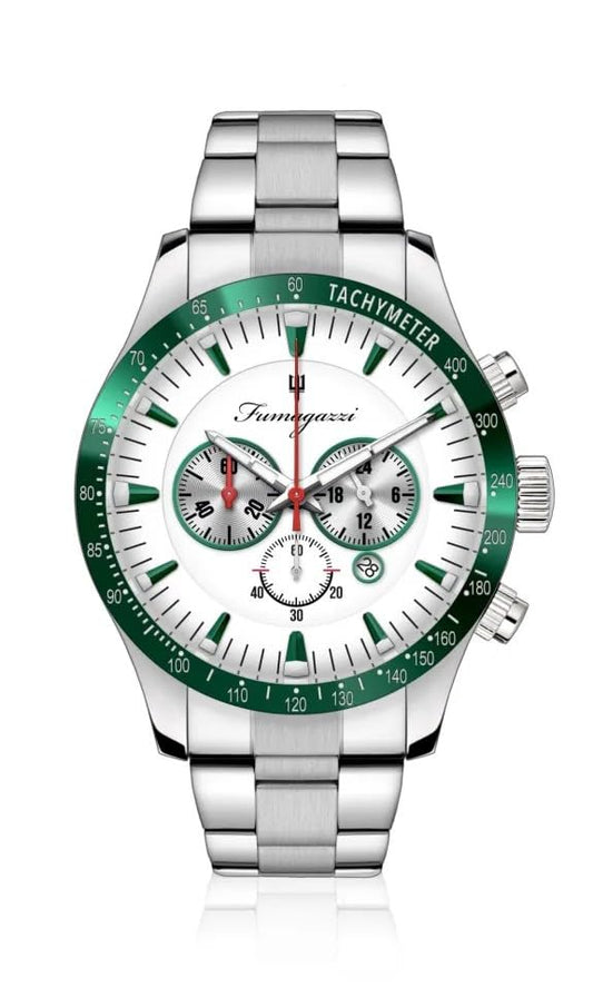 Generico FU185 Orologio da Polso Fumagazzi - Velocs Drago, ø 45 mm, Cinturino Acciaio Lucido, Movimento Cronografo al Quarzo, Water Resistant 5 atm