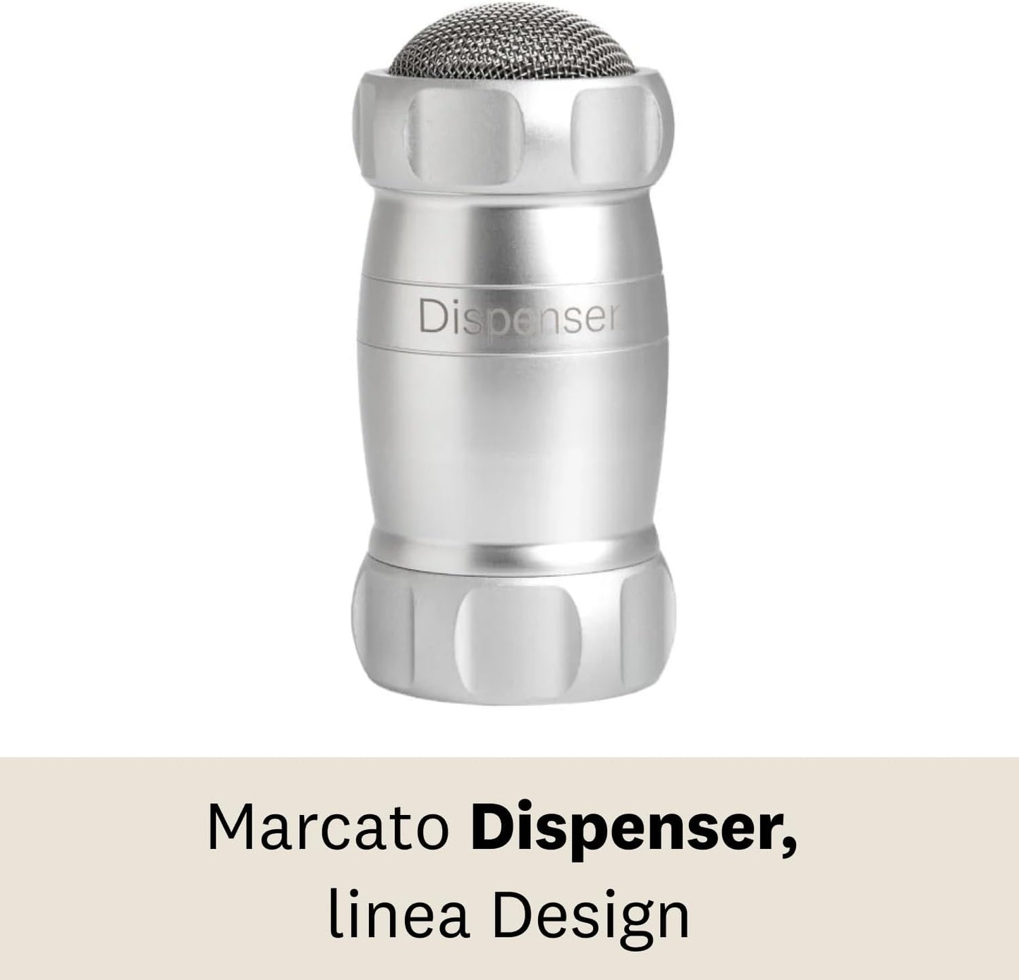 Marcato Spargi Zucchero a Velo, Settaccio da Cucina, Spargicacao in Polvere, anche per Farina e Spezie, in Alluminio, Made in Italy. Modello: Dispenser, Argento
