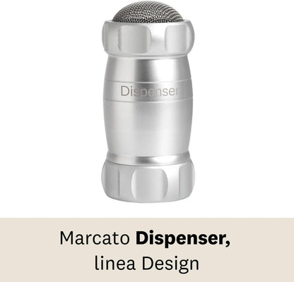 Marcato Spargi Zucchero a Velo, Settaccio da Cucina, Spargicacao in Polvere, anche per Farina e Spezie, in Alluminio, Made in Italy. Modello: Dispenser, Argento