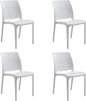 DIVINA HOME Sedia set 4 pz in resina impilabile made in Italy design per interno esterno SOFIA Bianca