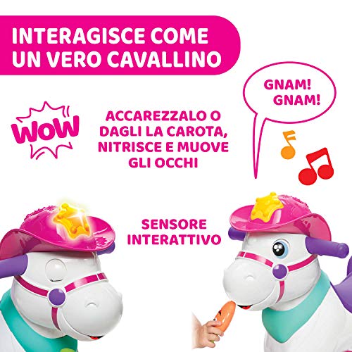 Chicco - Cavallo a Dondolo per Bambini Miss Baby Rodeo, Gioco Educativo e Interattivo, Cavallo Cavalcabile Bambina con Effetti Sonori, Max 25 kg, Giochi per Bambini 1-3 Anni, Made in Italy