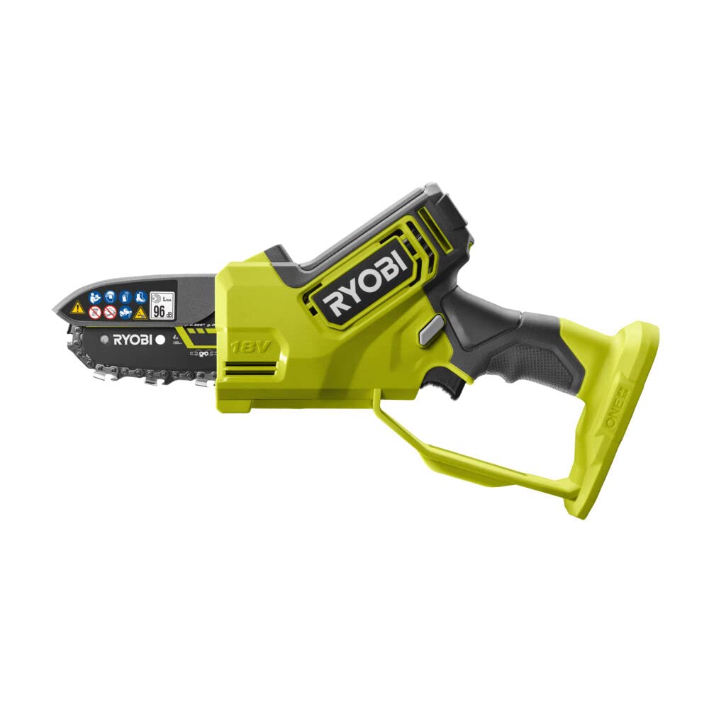 Ryobi - Potatura a mano 18 V ONE+ - Brushless/motore senza carboni, guida 10 cm, 6 m/s, tenditrice senza attrezzi - Piccola potatura, collegamento regolare e domestica - senza batteria