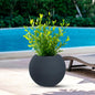 DIVINA GARDEN Vaso in resina da esterno interno per piante tondo a sfera di design d.40x33h Botticelli Grigio