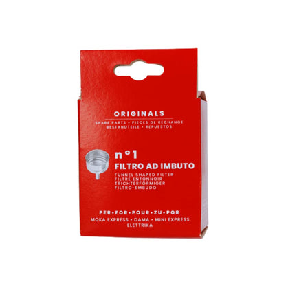 Bialetti Ricambi, Include 1 Filtro a Imbuto, Compatibile con Moka Express, Fiammetta, Break, Happy, Dama, Moka Melody Sport, Alpina, Moka Timer e Rainbow (3 tazze)